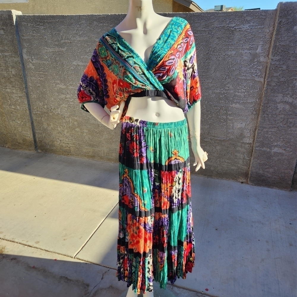 RARE VINTAGE Gypsy Boho Skirt Set - Picture 8 of 10